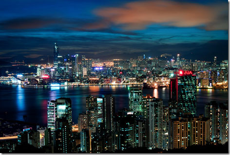 beautiful Hong Kong at night