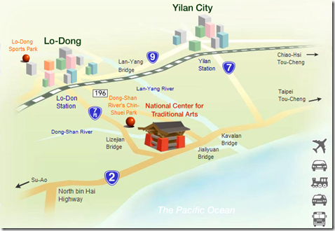 Map of National Center for Traditional Arts Luodong Yilan