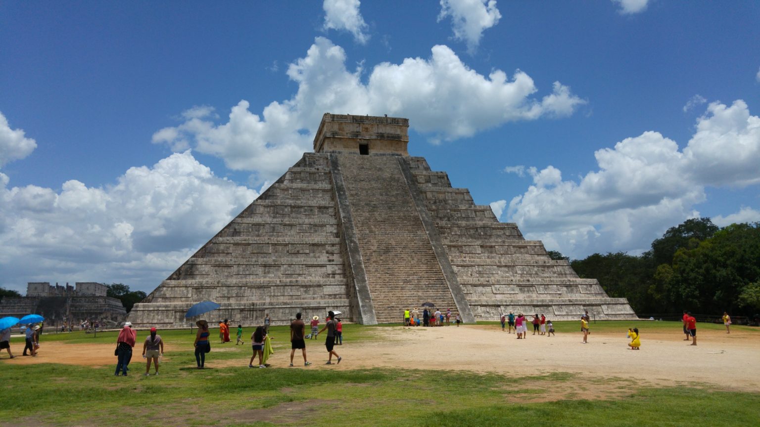 tourist mayan pyramid