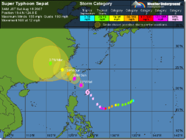 Taiwan typhoon - sepat